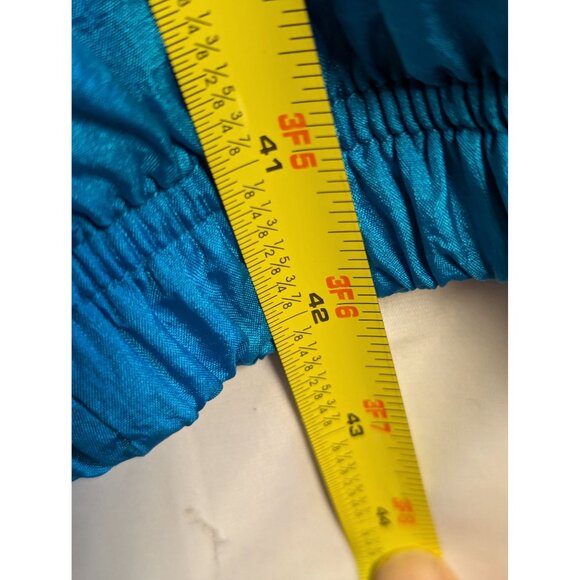 Vintage Casual Isle Blue Nylon Jogger Pants With Elastic Waist & Cuffs - Picture 5 of 8